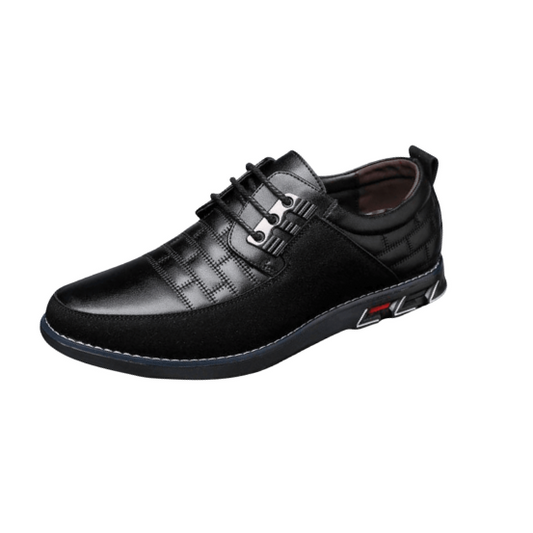 El Noble - Oxford de Cuero Negro | Cordones Elásticos