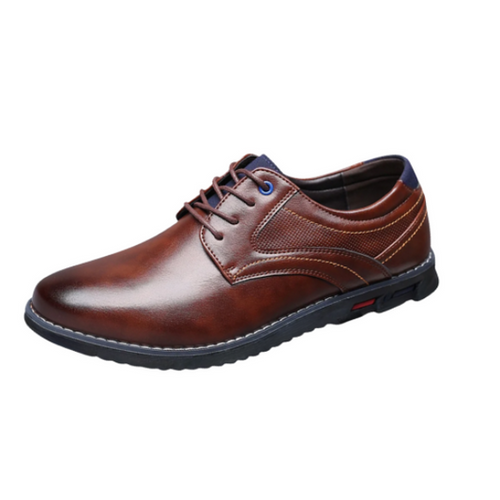 El Noble - Zapato Oxford de Cuero Marrón - Cordones Elásticos