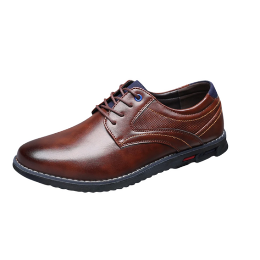 El Noble - Zapato Oxford de Cuero Marrón - Cordones Elásticos
