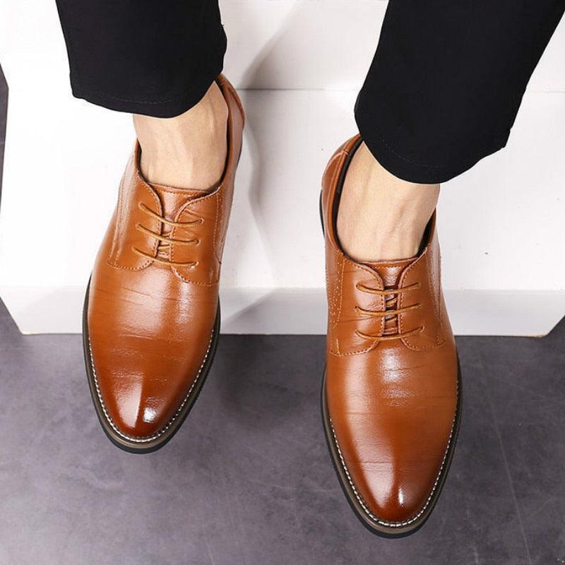 El Noble – Zapato de Cuero Auténtico Marrón Claro | Punta Fina