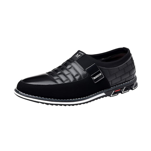 El Noble - Zapato de Cuero Negro Sin Cordones