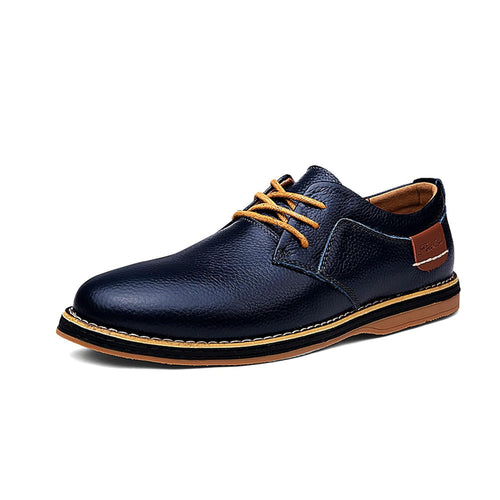 El Noble - Zapato Oxford de Cuero Azul | Cordones Elásticos